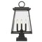 Z-Lite Broughton Outdoor Pier Mounted Fixture, 4-Light, 12.5 In.W x 24.25 In.H, Black/Clear Beveled 521PHBS-SQPM-BK - alternate 4